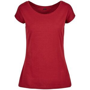 Build Your Brand Womens/Ladies Wide Neck / Burgundy